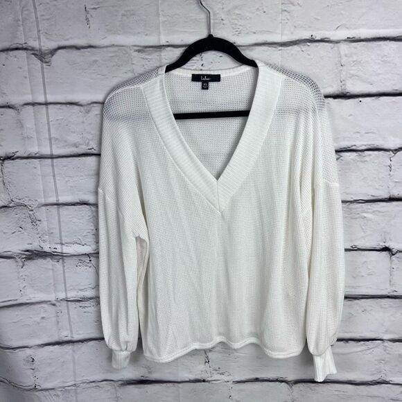 Lulus personal record waffle v neck top XS - Picture 5 of 7